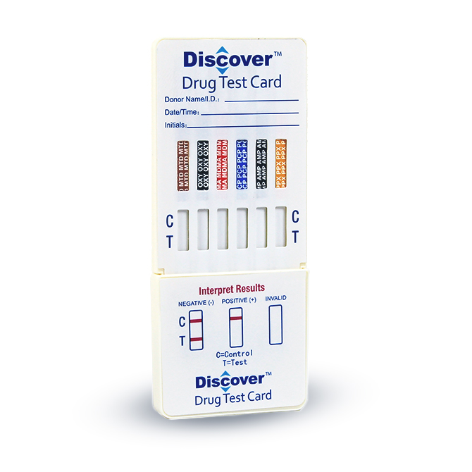 Discover - 10 Panel Dip Card <span style='font-size:11px; color:#7d7d7d;'><br>THC, COC, AMP, OPI, PCP, BAR, BZO, MTD, PPX, MQL</span>